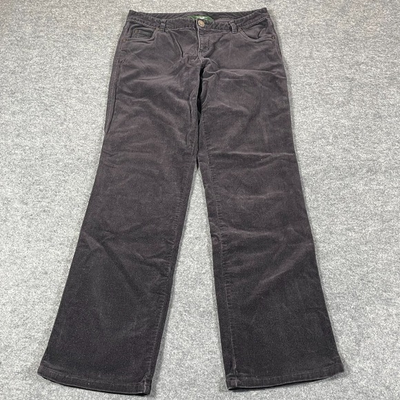 VTG Woolrich Pants Womens 6 Black Flat Front Corduroy Cords Retro Y2K Stretch - Picture 1 of 13